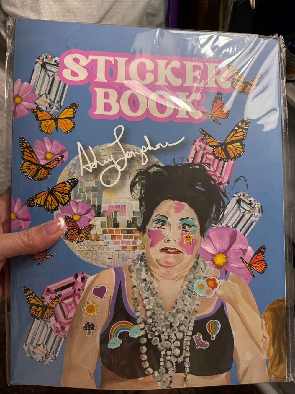 Ashley Longshore Sticker Book - Blue Cover with Colorful Artwork *Brand New*